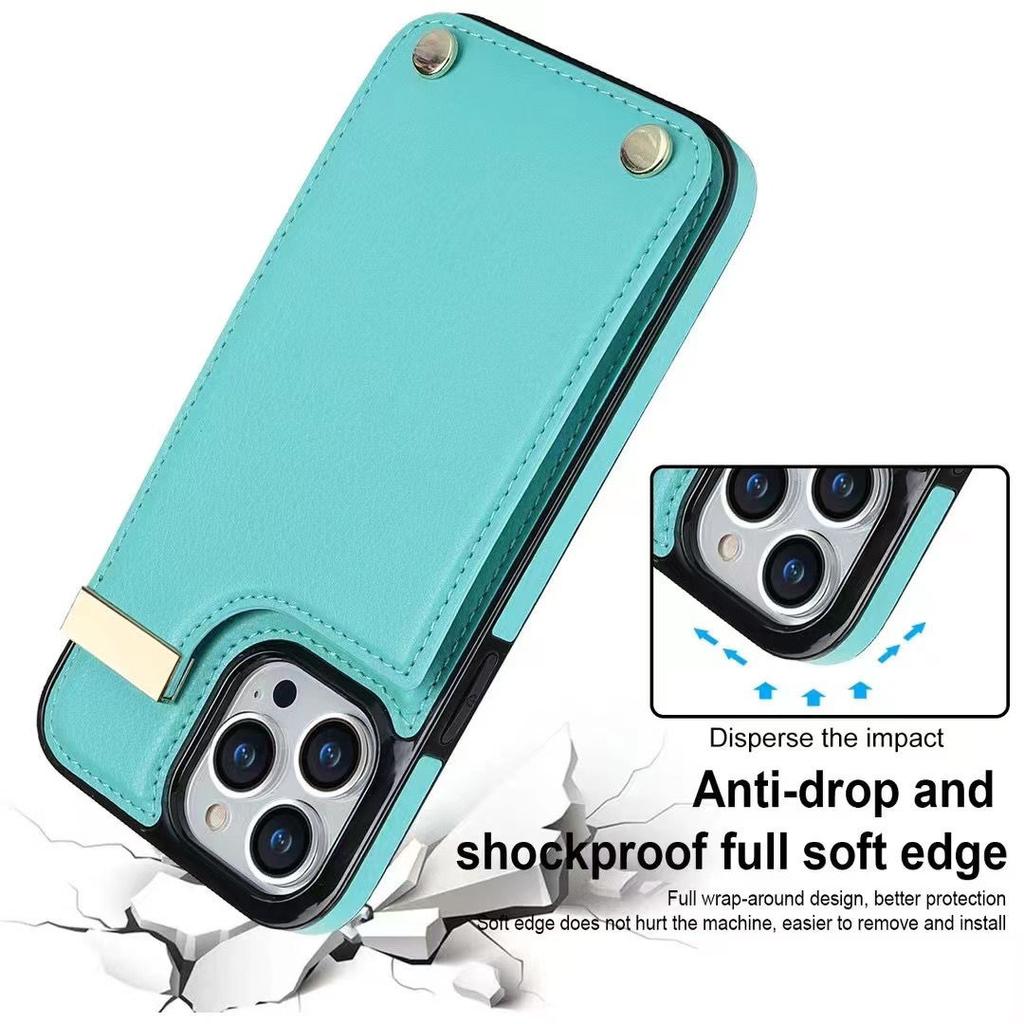The Back Cover of the Card Bag Is Suitable for iPhone14 Pro Mobile Phone Case Apple 11/12/13/15 Pro Max Protective Case.