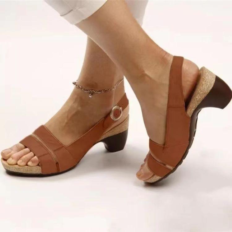 Wish Spot Independent Station Foreign Trade Supply Large Size Women's Wedge Heel Sandals Low Heel Spring and Summer Casual Women's Shoes