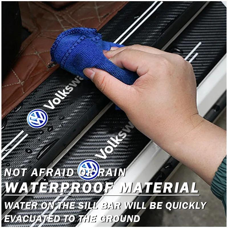 HIJK1 New Car Door Sill Plate Sticker Anti-scratch Strip Trunk Protection Decals For VW Beetle Polo Touran Golf Passat Bora Jetta