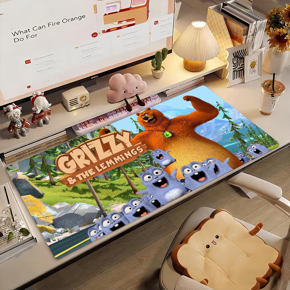 Cartoon Grizzy and the Lemmings Mouse Pad Computer Laptop Rubber Non-slip Mouse Mat Mousepad Gamers Decoracion Desk Mat