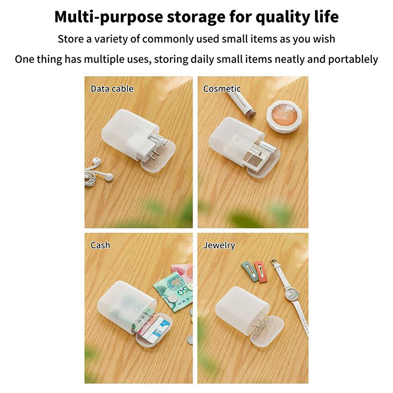 Настольный пылезащитный ящик для хранения кабеля данных с крышкой, коробка для зарядки мобильного телефона, прозрачный контейнер для кабеля и провода, коробка для офиса и дома