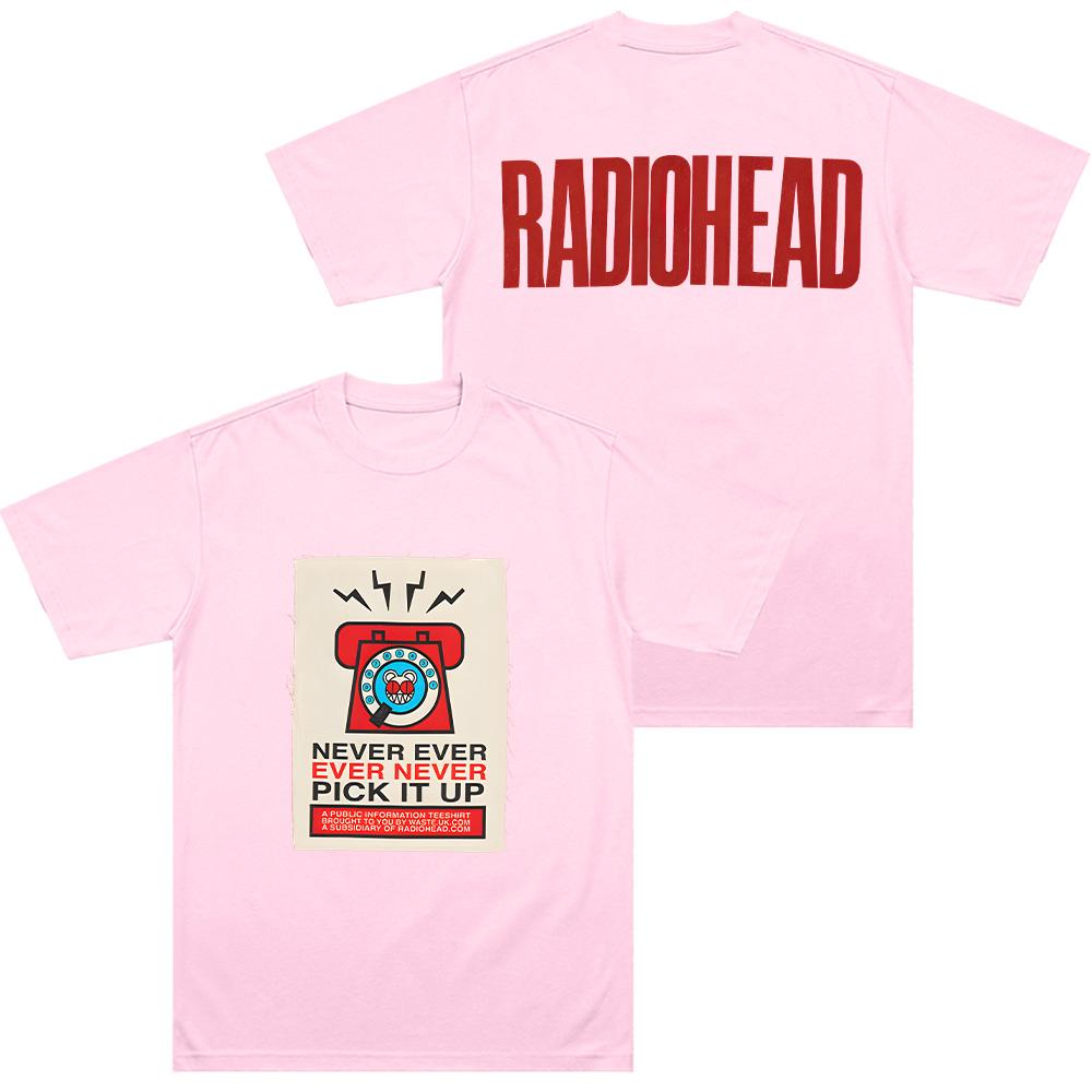 Футболка с нашивкой 'Pick It Up' Radiohead Рок-группа Хлопок Короткие рукава Унисекс Верхняя одежда Летняя Высокое качество Харадзюку Эстетика Футболки
