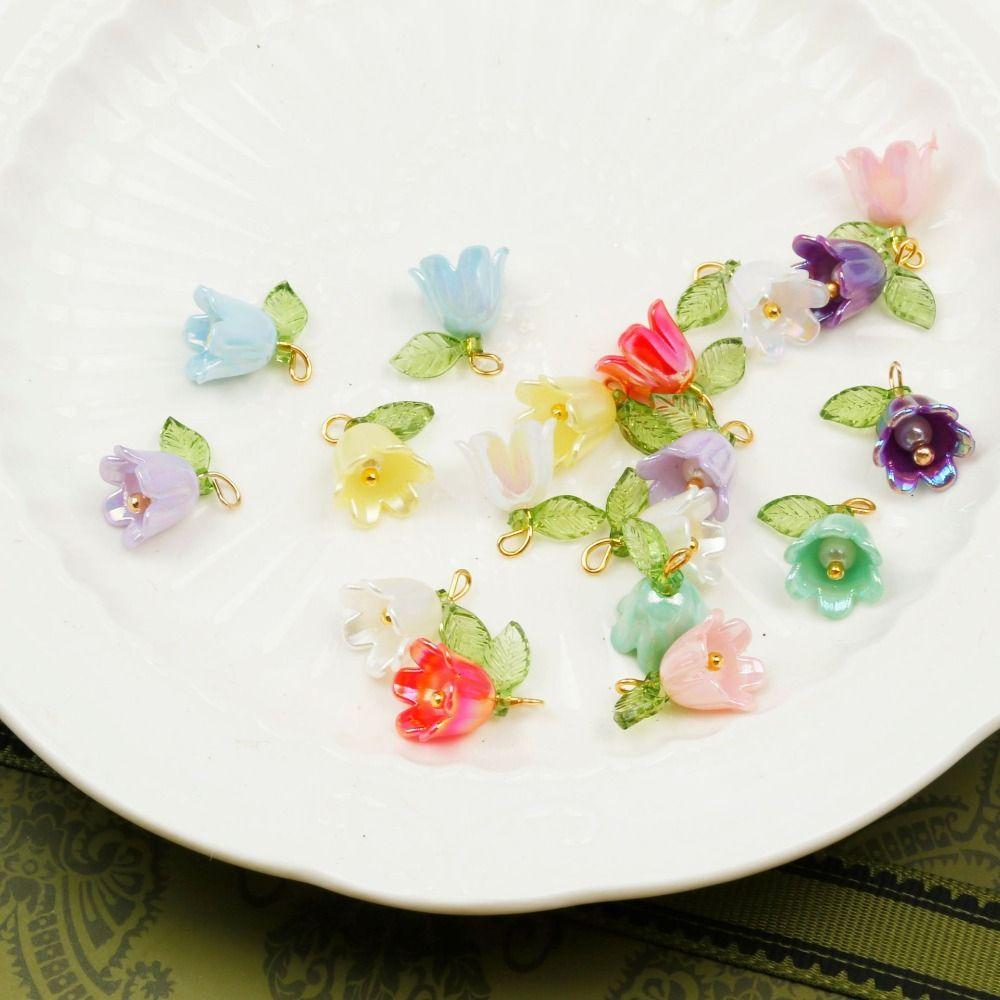 Набор для изготовления Заколка Ручная работа Бусины Лэмпворк Бусины с Цветами и Листьями Бусины-Колокольчики Орхидея Россыпью Бусины