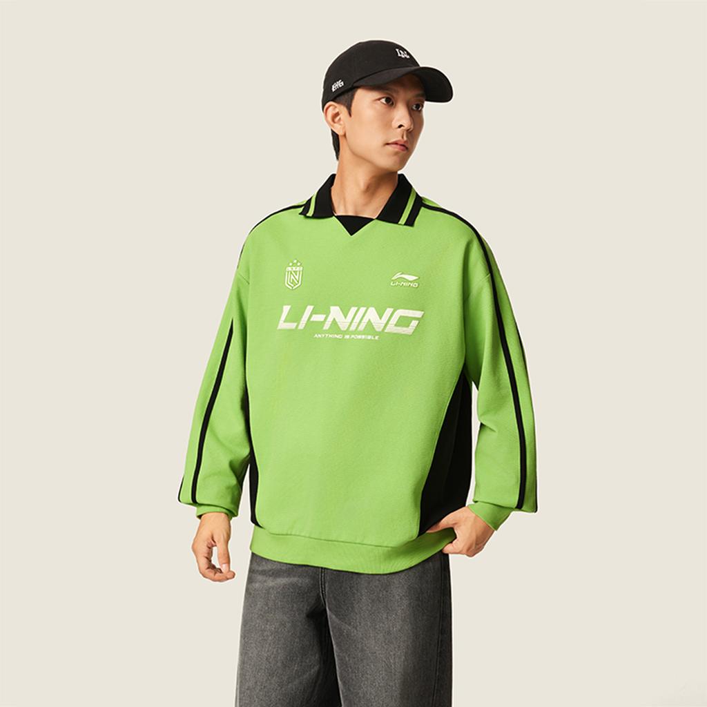 Свитшот унисекс Li Ning Sports Lifestyle Series Свободный Удобный Логотип бренда Для пары AWDVC89-6