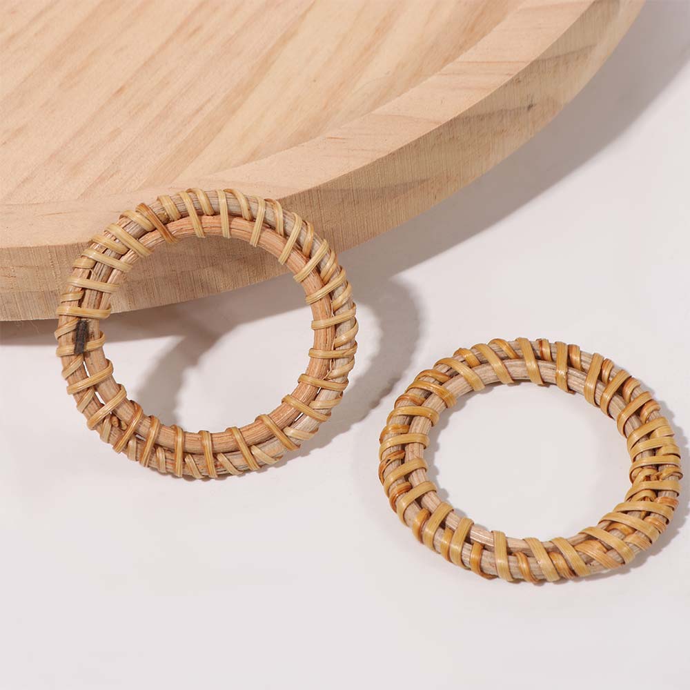 12Pcs Rustic Bohemian Rattan Napkin Ring Reusable Napkin Holder Table Napkin Buckle Restaurant