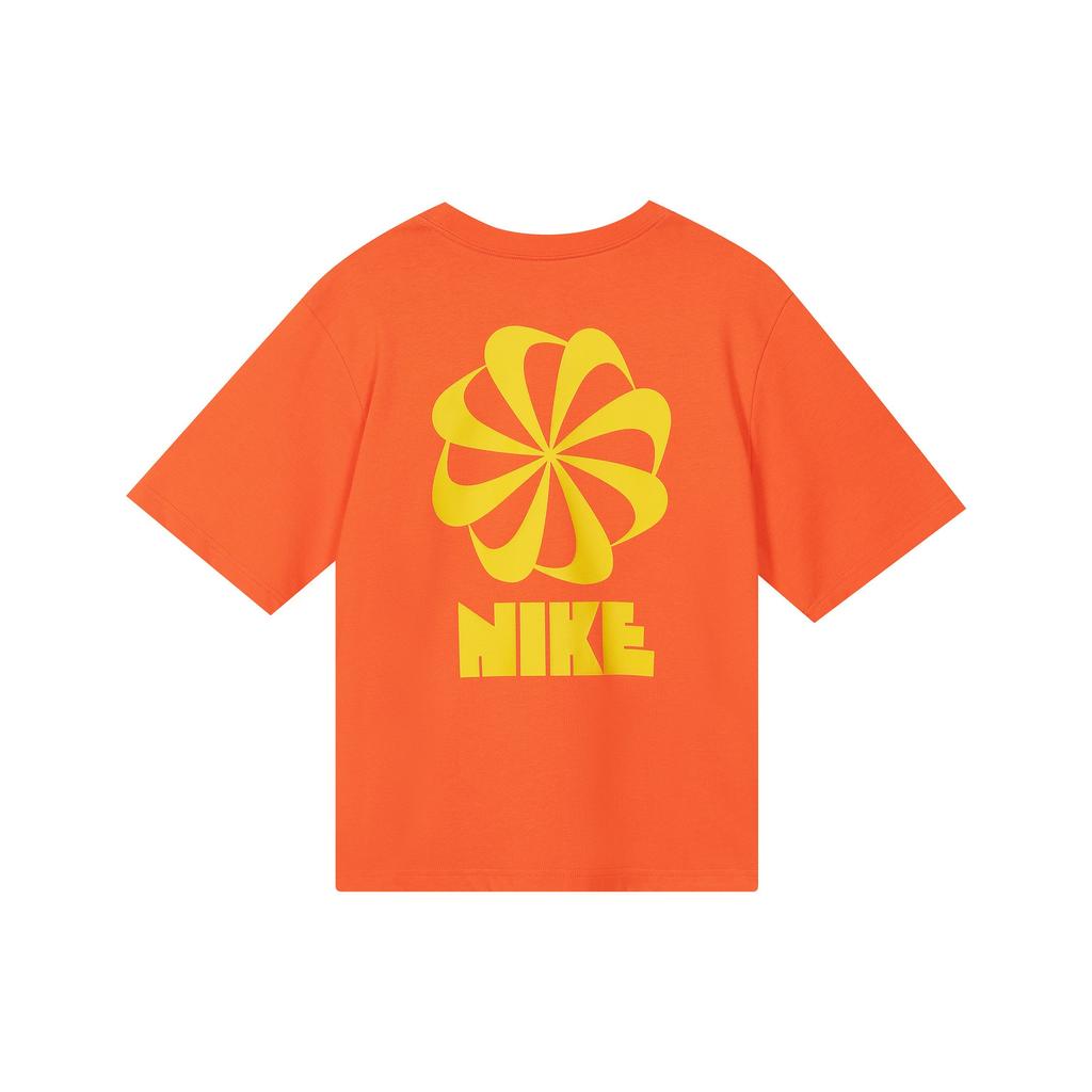 Nike X Atmos Pink Collaboration  Nsw Circa Series Letter Pattern Printed Crew Neck Short Sleeve T-Shirt Women Tops Orange DV1380-817