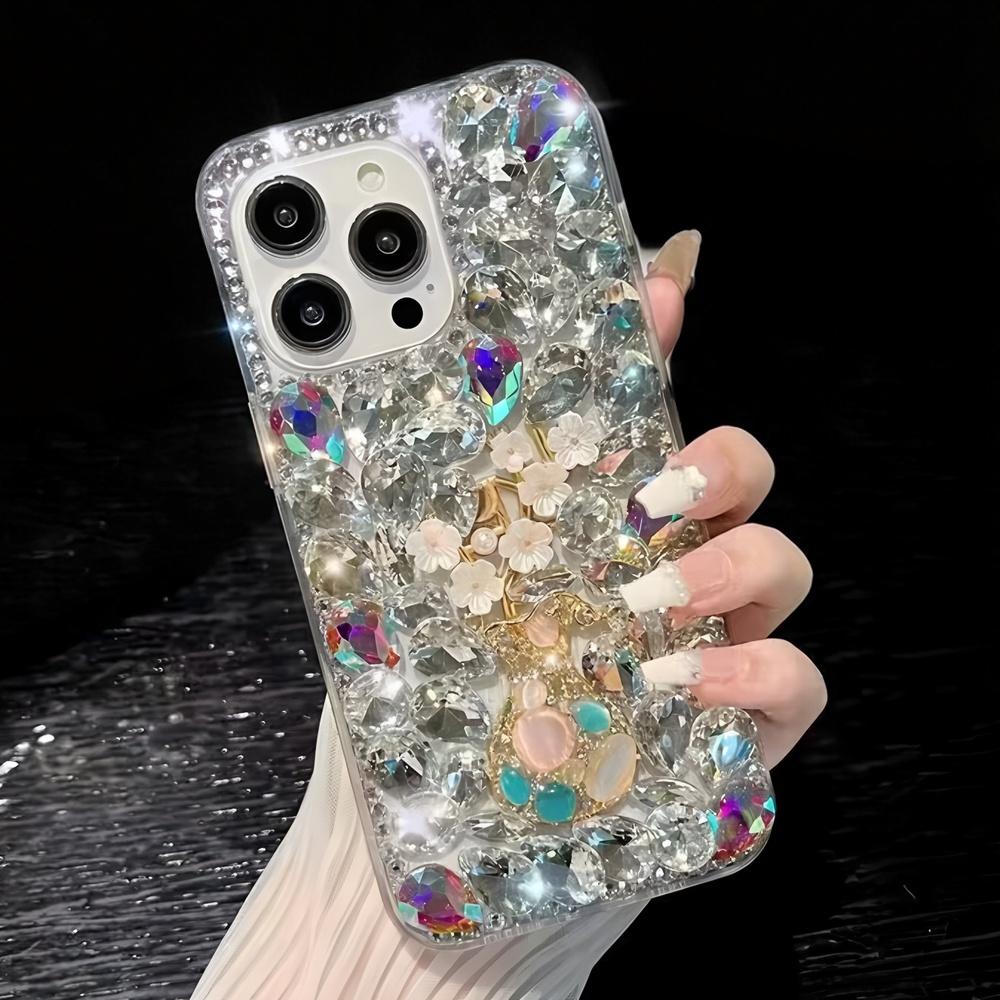 Glitter Rhinestone Phone Case For OPPO Realme P3 Pro Ultra P3X P1 5G Bling Crystal Floral Gem Cover