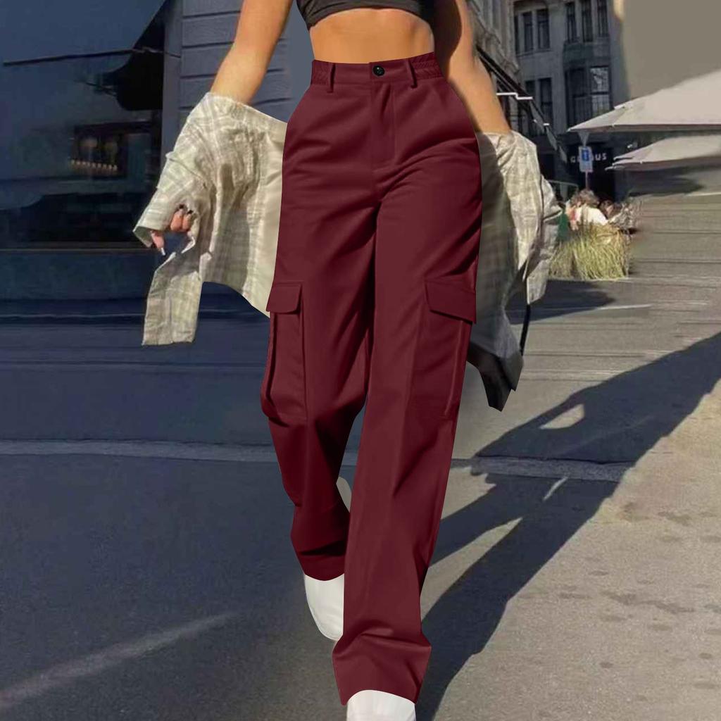Женские модные повседневные уличные мешковатые брюки-карго с карманами, широкие брюки, свободные комбинезоны, длинные брюки