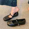Модные балетки, одинарная обувь, женские весенние резные туфли Мэри Джейн Брок, ретро стиль, плоские французские маленькие кожаные туфли