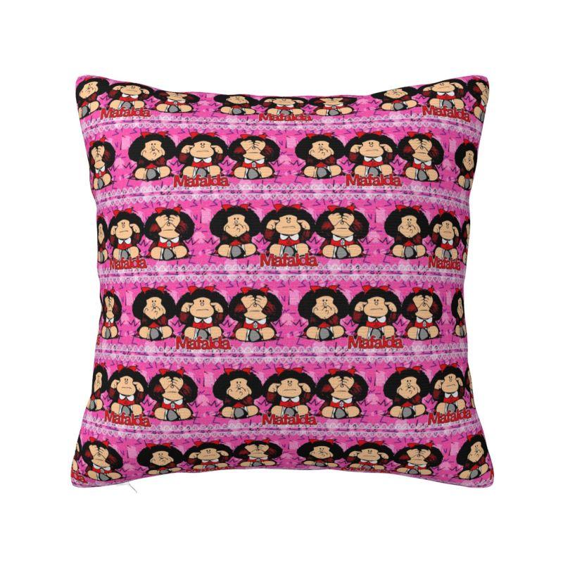 Custom Mafalda Kawaii Vintage Quino Comic Cartoon Mang Anime Throw Pillow for Living Room Luxury Cushion Cover Square Pillowcase