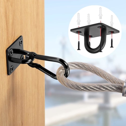 Athvcht Ceiling Hooks, Eye Plates, Exterior Wall Hooks, Strong Hanging Hardware, U-Shaped, 304 Stainless Steel, Corrosion-Resistant, Rust-Free, High S