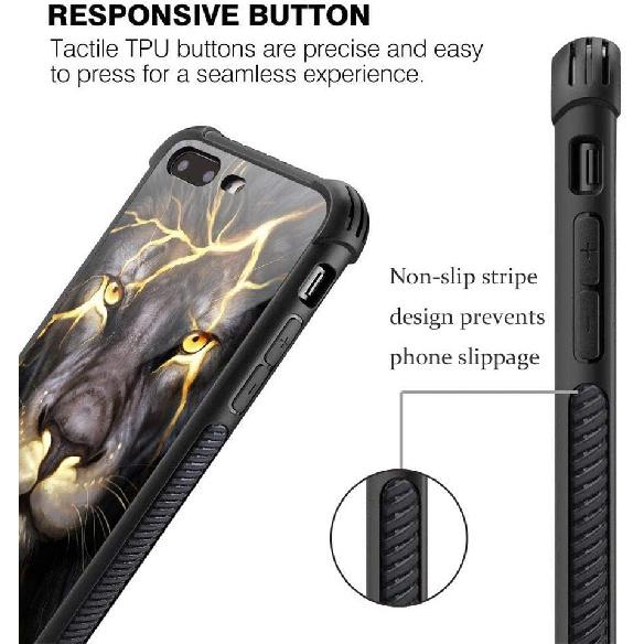 for iPhone 7/8 Plus Case, Military-Grade Protection, All-Around Shockproof Corners, Anti-Scratch Phone Case for iPhone 7/8 Plus, Magma Lion