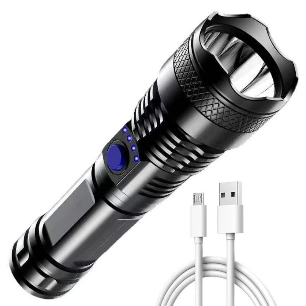 12000LM XHP160 LED+COB White/red Light Outdoor  Strong Lamp Flashlight USB-C Charging Aluminum Alloy with Side Lights LED Torch