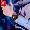 OLEVS Men's Watches Trend Fashion Personality Racing Wheel Hub Dial Original Brand Quartz Wristwatch Waterproof Luminous reloj