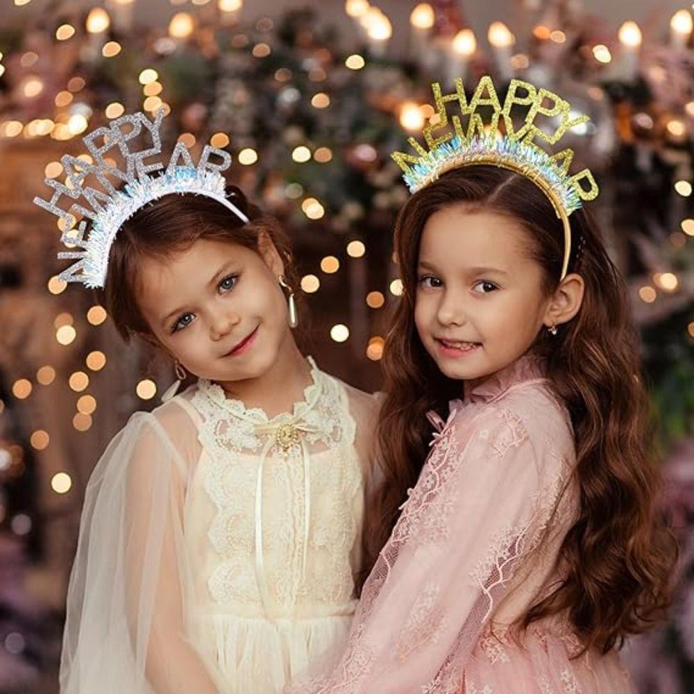 5pcs/set Cosplay Anime Party Headpiece Letter Decor Headwear HAPPY NEW YEAR Headband  Styling Tool