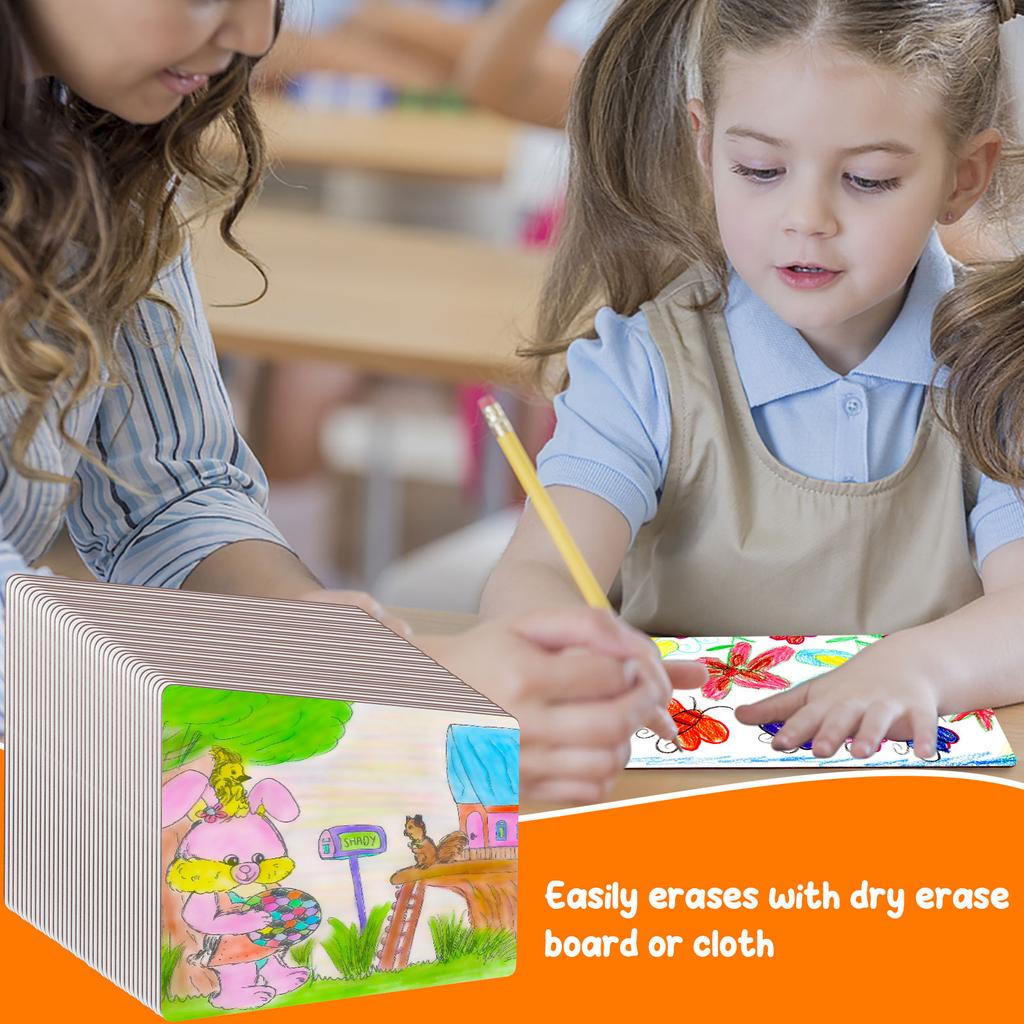 50 Pcs Dry Erase Boards Small White Board 9" X 6" Double Sided White Board For Kids And Teachers Mini White Boards For Students