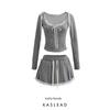 Kaslead New Arrival Women's Clothing Fashion Style Lace Lace Knitting Tops Casual Minimalist Shorts Suit