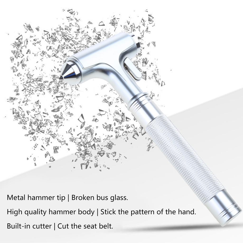 Car Safety Hammer Car Window Breaker Emergency Hammer Seat Belt Cutter Car Tool Life-saving Escape Hammer Aluminum Alloy