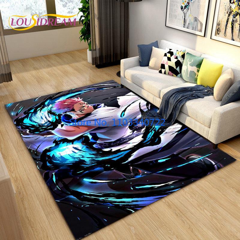 Коврик с рисунком аниме-джиу-джитсу кайсэн 120x160 см для декора гостиной, детской спальни, дивана, ванной комнаты, детского напольного коврика