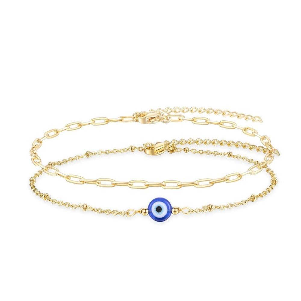 Unique Turkish Blue Eye Bracelet Vintage Adjustable Chain Bracelet Stainless Steel Bracelet Unisex