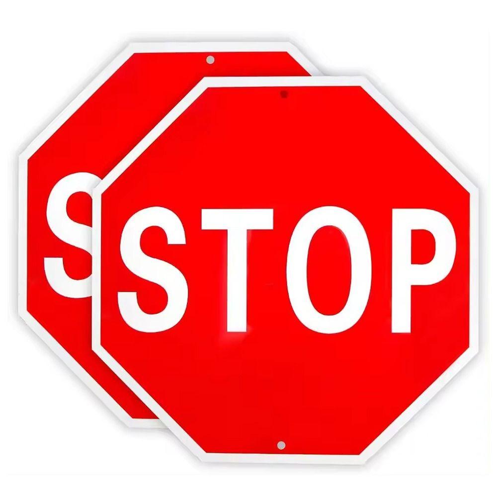 12" x 12"/30 x 30 см Знак «Стоп» Восьмиугольный наружный дорожный знак Предупреждающие знаки дорожного движения Уличное движение
