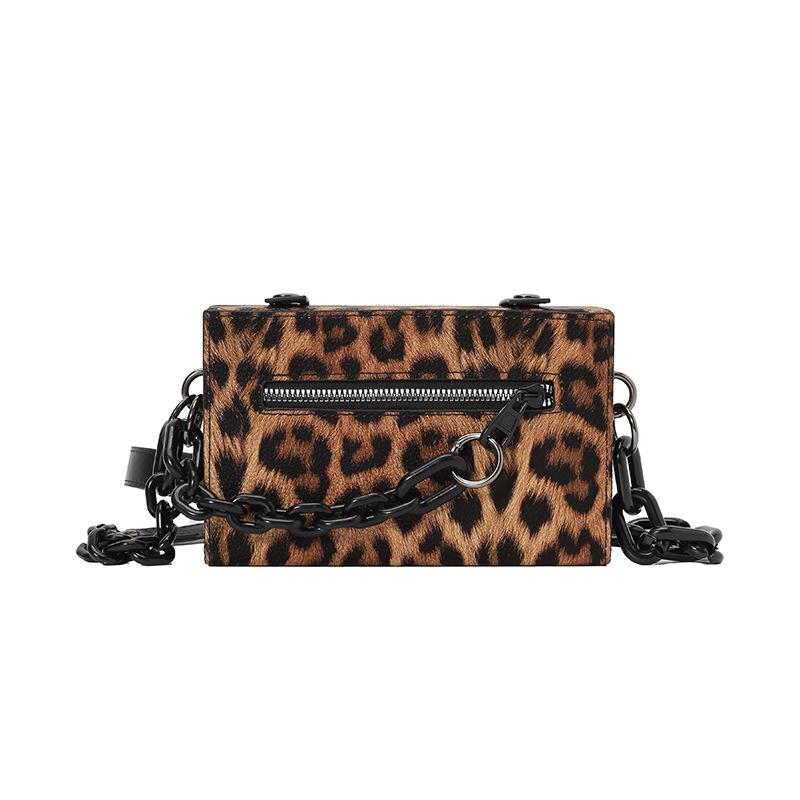 Женская сумка 2025 новая корейская версия модная сумка через плечо с леопардовым принтом универсальная сумка-мессенджер на цепочке прилив