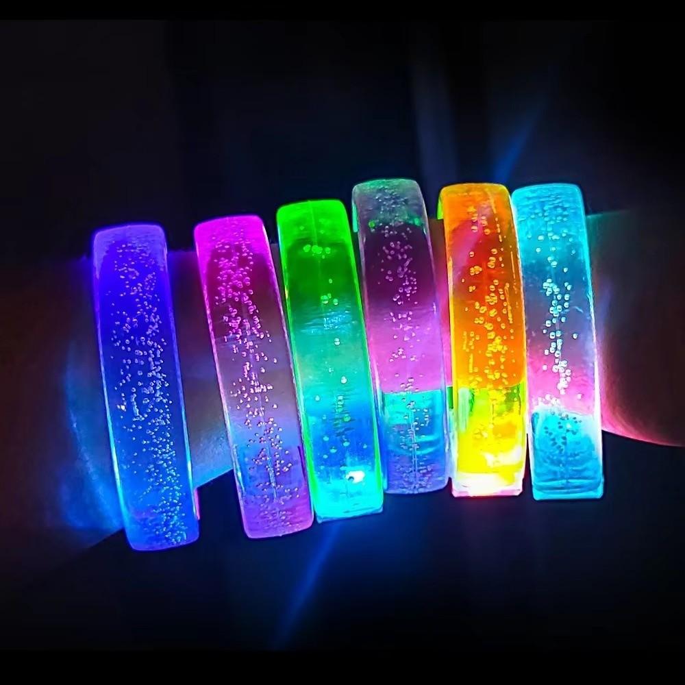 10 Pieces High Transparency Light Up Bangle Glow in The Dark Luminous Wristbands  Night Events