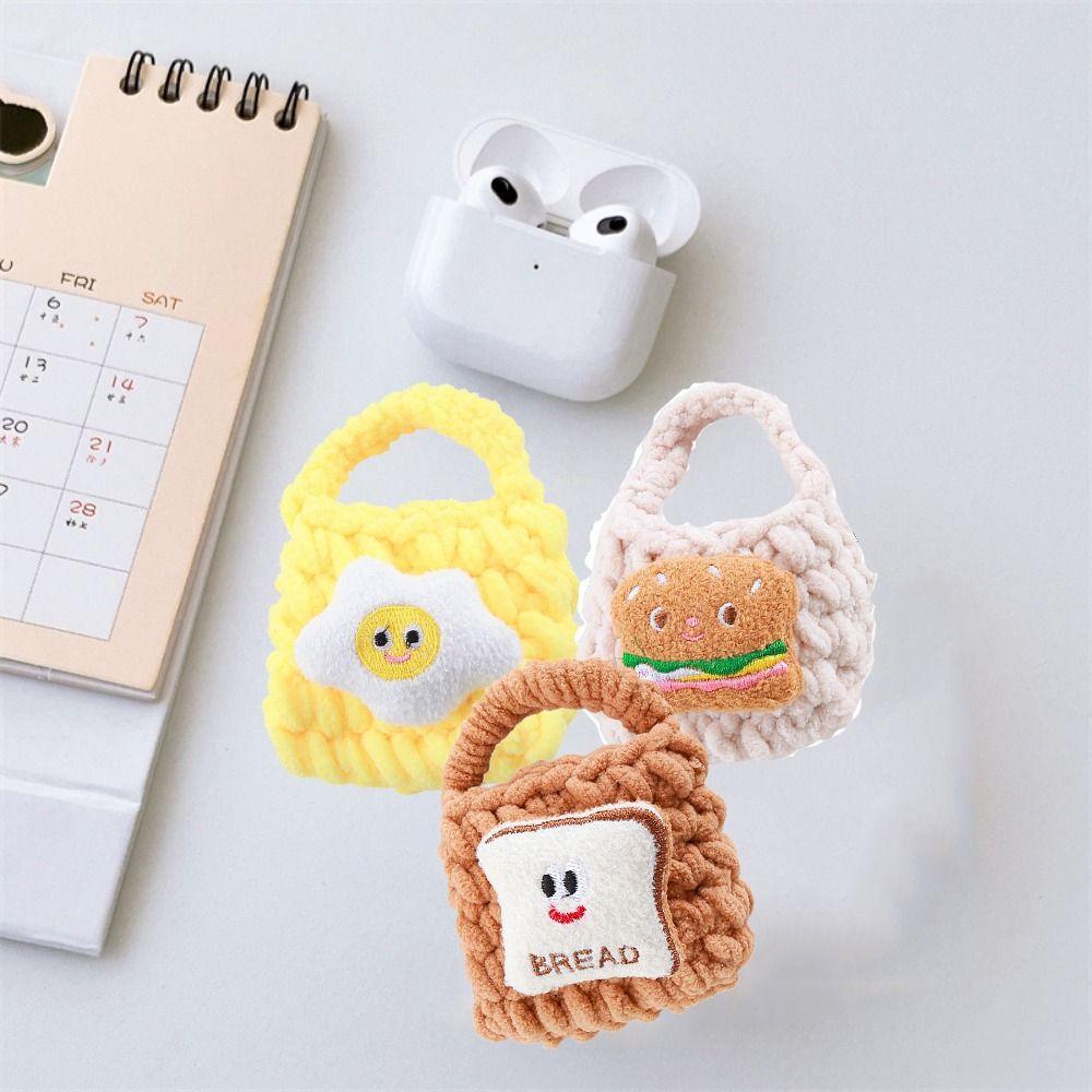 Plush Crochet Earphone Knitted Bag Hamburg Portable Coin Purse Mini Knitted Handbag Little Gift