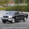 1/32 Масштаб Toyota Tundra Пикапы Литые автомобили Модель игрушки, игрушка из цинкового сплава со звуком и светом, откат, подарки на день рождения для детей