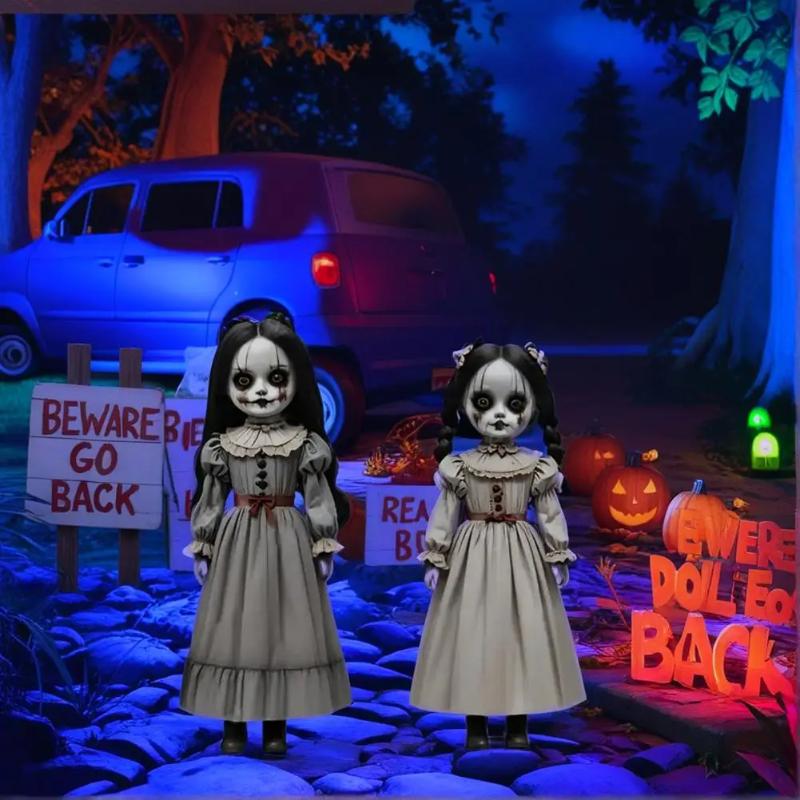 2D Flat Halloween Ghost Doll Ground Decoration Scary Doll Ground Plug-in Board Large Swing Ghost Decoration Horror Prop Plug in