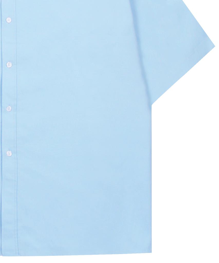 GRAVER [Unisex] Flower Dot Embroidered Oversized Short Sleeve Shirt_Sky Blue