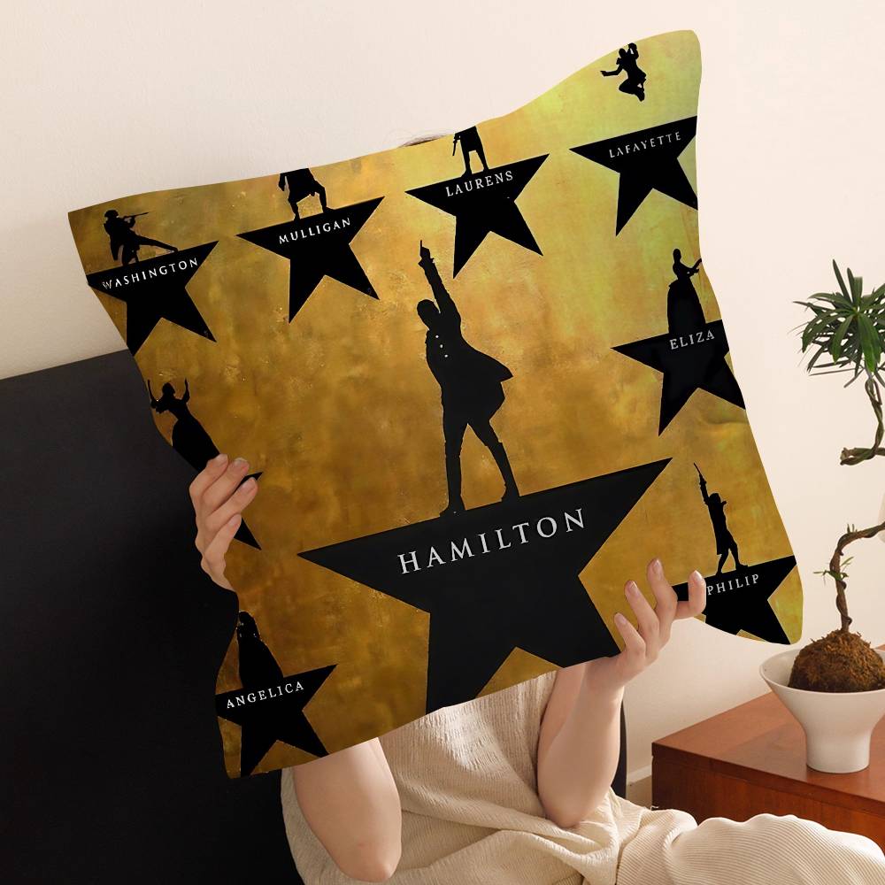 American Musical Hamilton Vintage Personalized Picture Text Home Decorative Pillows Household Gifts 45x45cm