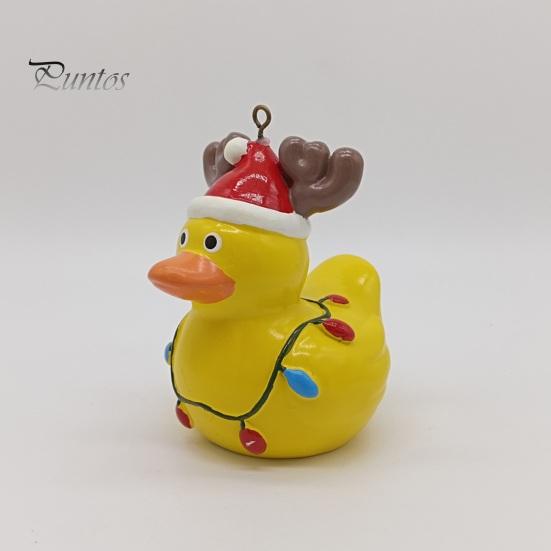 Рождественская подвесная утка, украшение для дома и улицы, рождественская елка, шарф из рогов лося, желтая утка, украшение из смолы, кулон, праздничный подарок