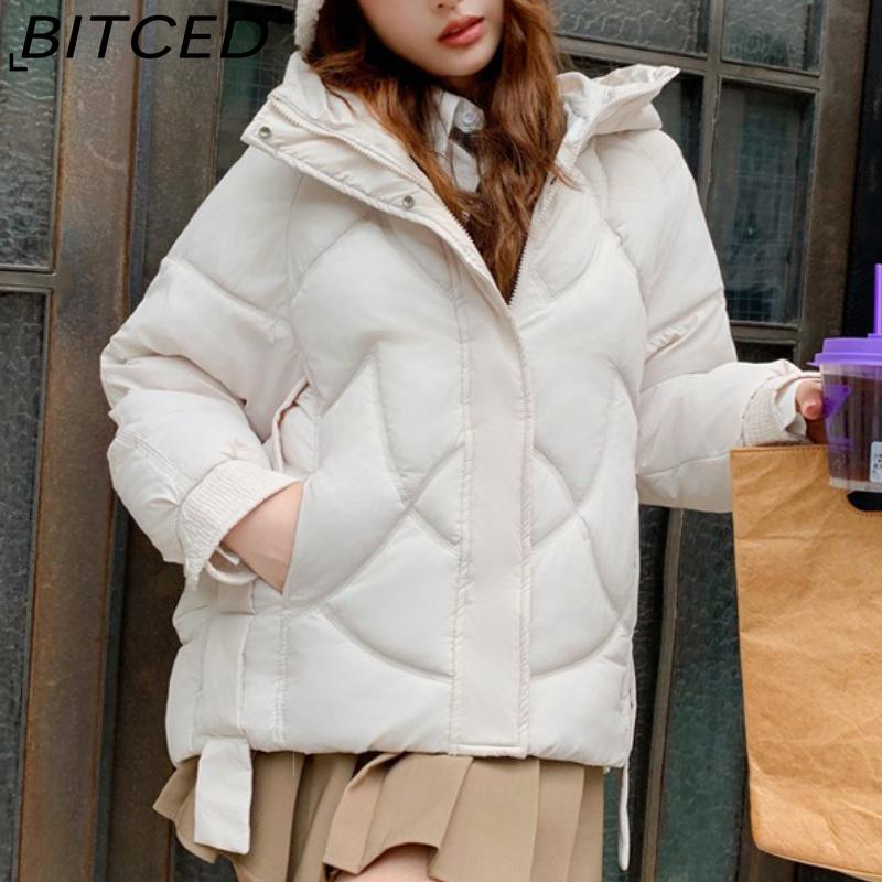 BITCED Loose-Fit Women's Winter New Arrival Short Casual Hooded Oversized Cotton Coat, Cotton Jacket, Padded Jacket