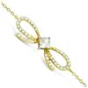 [L7053] - White Gold 'Romantic Knot' Gold Plated Bracelet - 27x9 Mm