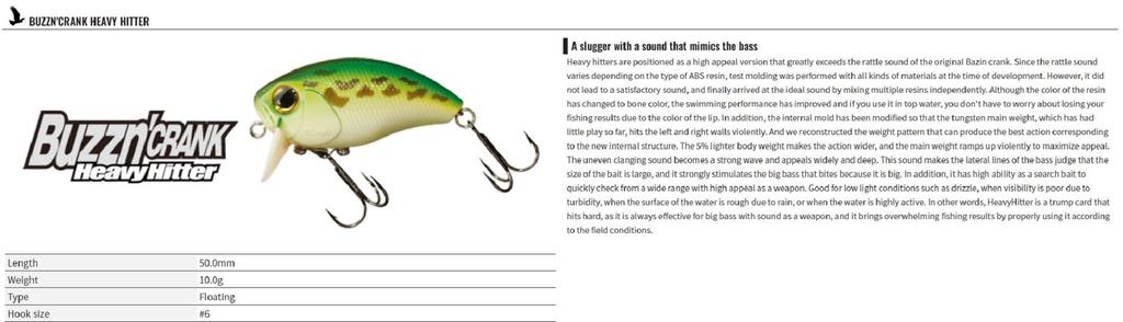 OSP Buzz n' Crank Heavy Hitter 50 mm 10 grams Floating Lure S-19 (2610)