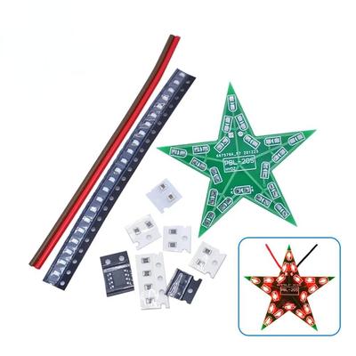 Обучение студентов DIY Kit Пятиконечная звезда Дыхательный свет Градиентный светодиодный светильник для рождественского обучения пайке Красный Зеленый Синий