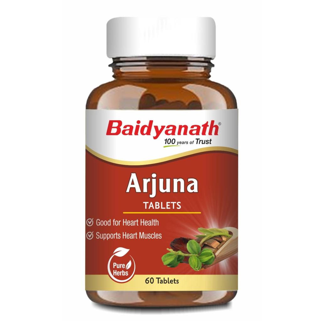 Baidyanath Ayurved Arjuna Tablet 60 Herbal Wellness Supplement Natural Arjuna Bark Extract Ayurvedic Tablets