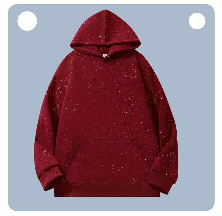 Winter Starry Sky Is Fashionable, Shiny, Slightly Shoulder-falling Hooded Long-sleeved Sweatshirt Base Shirt Jacket