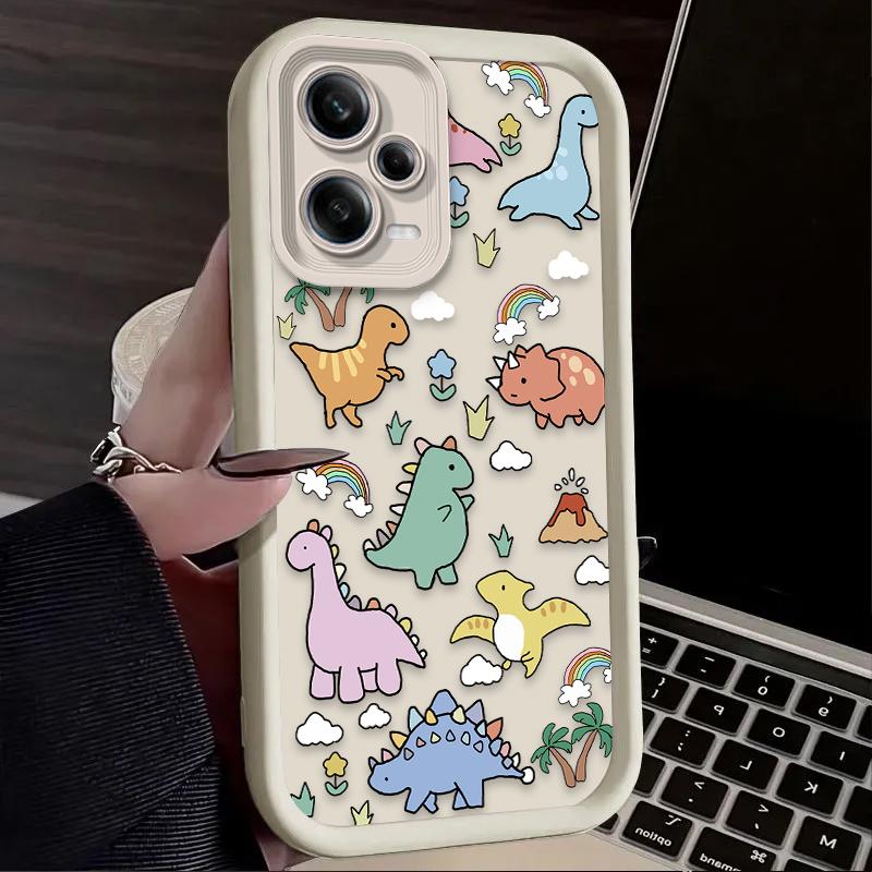 Cartoon Dinosaur Phone Case For Xiaomi Redmi Note 14 14S 12 11 Pro Plus 5G 12S 11S 10S 10 9 Redmi 14C 13C 12C 12 4G A3 A3X Cover