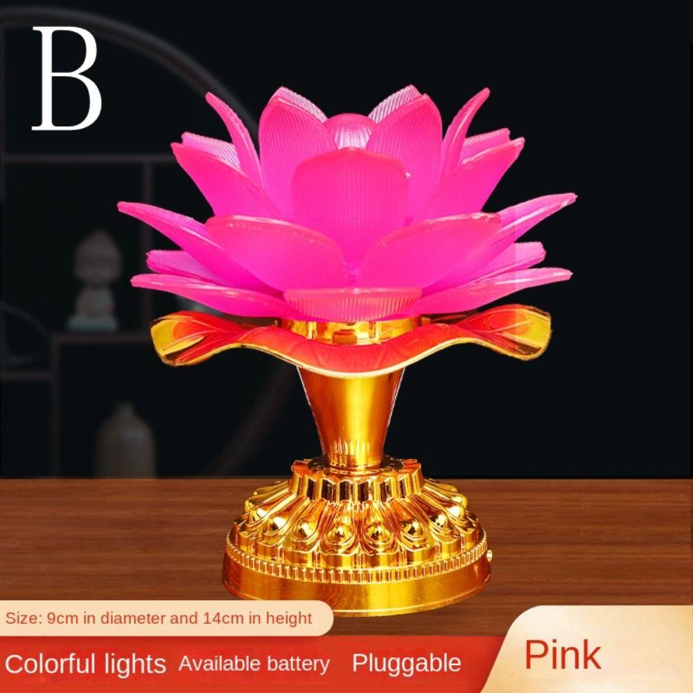 220V Buddhist Lamp LED Night Light Buddha Music Machine Lotus Flower Lamp Temple