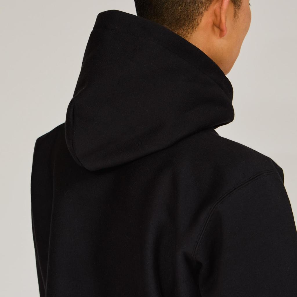 Reverse Weave Hooded Sweatshirt Windproof Water Repellent Heat Retention Moisturizing One Point Logo REVERSE WEAVE Black M [Champion] (R) C3-U123