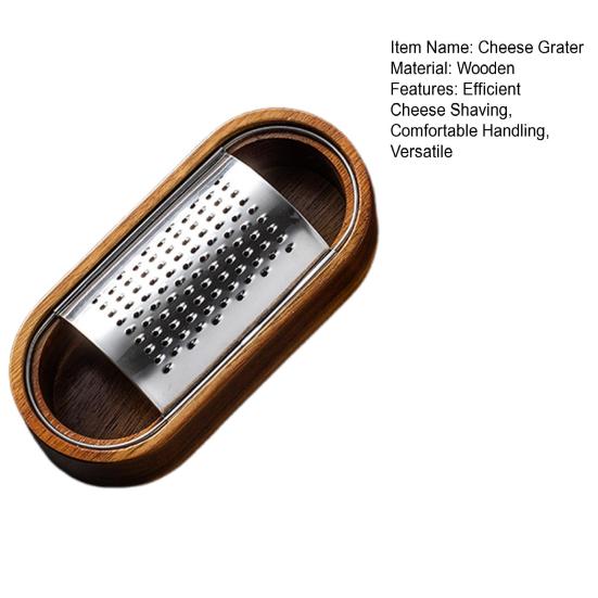 Терка для сыра из нержавеющей стали с деревянной ручкой, острые лезвия, эффективный инструмент для натирания сыра, шоколада, фруктов, ручная терка-ложка