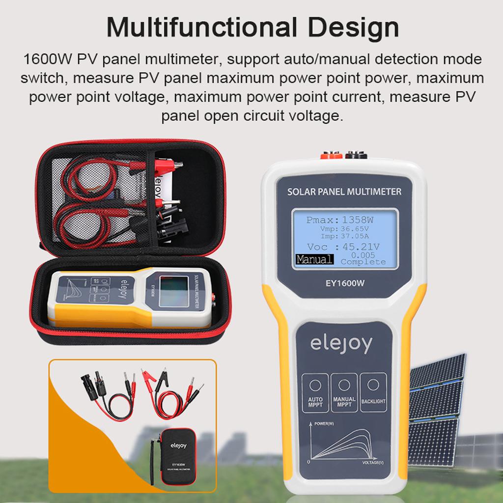 EY1800/EY1600W/EY800W/EL400B Solar Photovoltaic Panel Tester Multimeter Auto/Manual MPPT Detection Voltage Test Tool Voltmeter