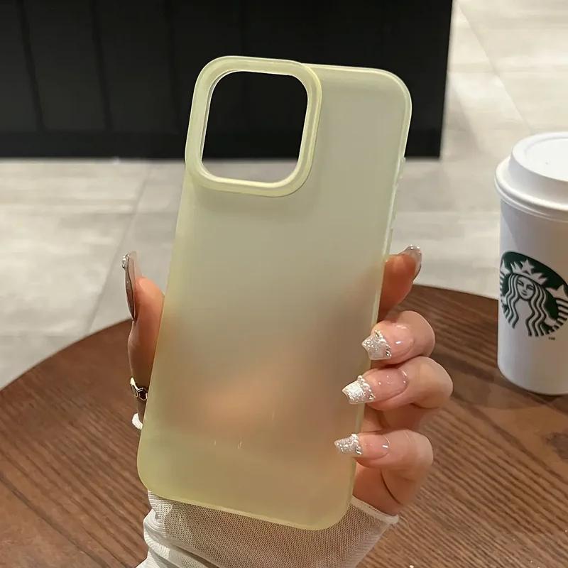 Модный мягкий матовый чехол для телефона в конфетном стиле для iPhone 17 16 11 12 13 14 15 Pro Max Plus X XS Max Прозрачный бампер Чехол