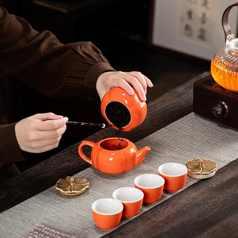 Persimmon Ruyi tea set gift box housewarming wedding birthday banquet souvenir gift return practical gift can be