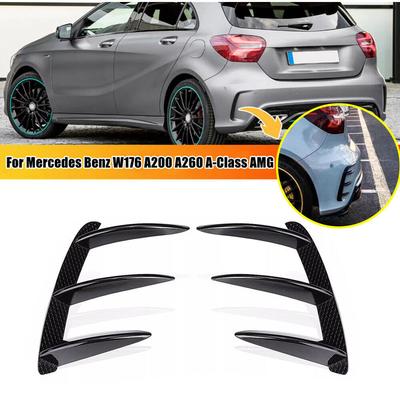 Пара для Mercedes W176 A200 A250 A260 A45 AMG 2013-2018 Автомобильный задний бампер Спойлер Боковой Канард Сплиттер Вентиляционное отверстие Крышка Аксессуары