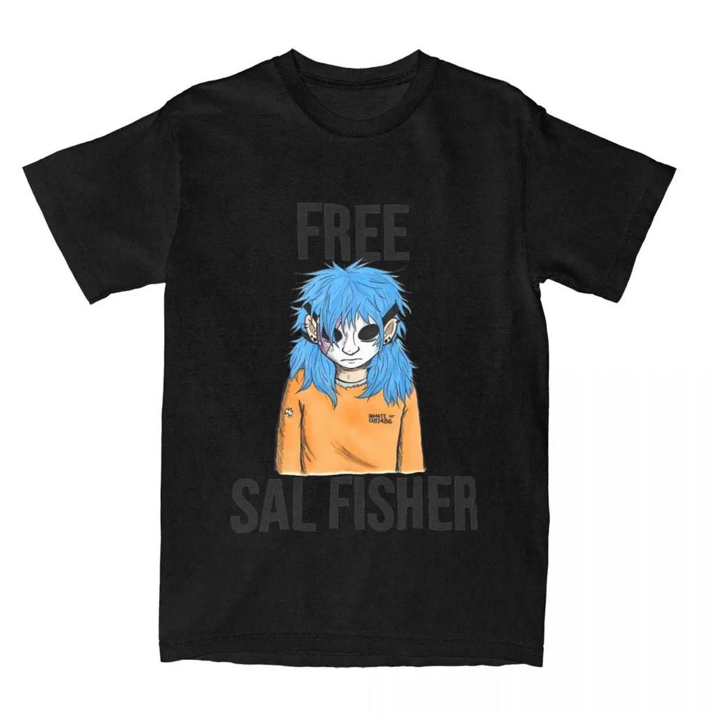 Novelty Free Sal Fisher Sally Face T Shirt Men Women's Pure Cotton Sallyface Tee Shirt Party Clothes