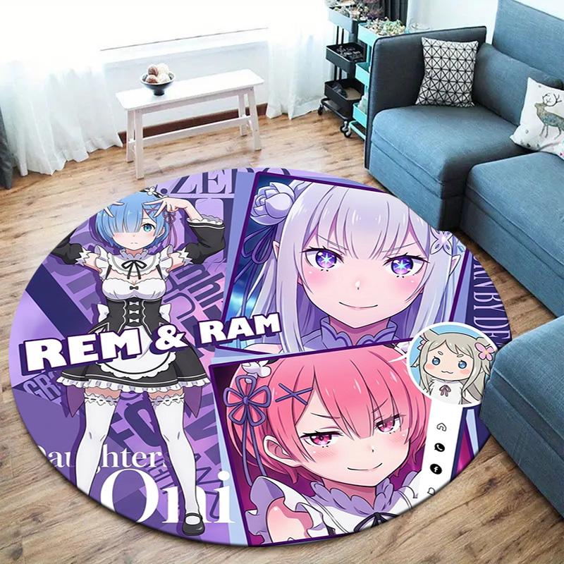 Re Zero Круглый ковер Ковер для гостиной спальни дивана игровой комнаты Декор Нескользящий коврик для пола