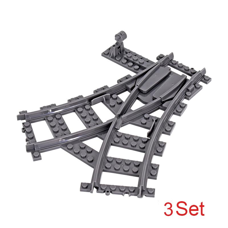 Creative Expert Ideas City Train Single Slip Switch R40 Crossings Rails Tracks Bricks Building Blocks DIY Toys Kids Gift